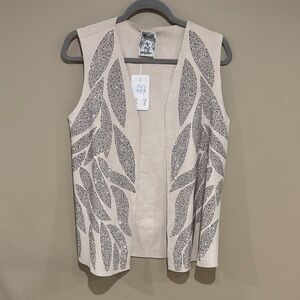 NWT faux suede rhinestone boho western vest